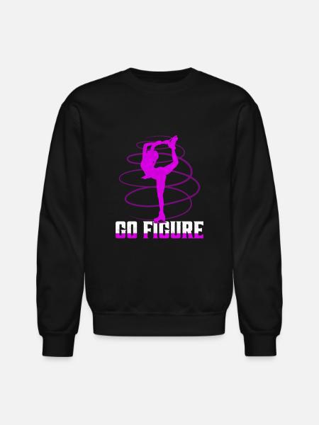 Go Figure Skater Ice Skating - Unisex Crewneck Sweatshirt - black