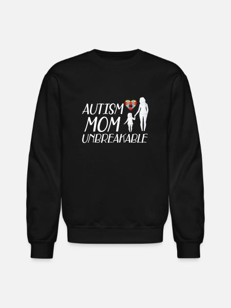 Autism Mom Unbreakable yellow - Unisex Crewneck Sweatshirt - black