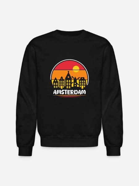 Amsterdam - Unisex Crewneck Sweatshirt - black