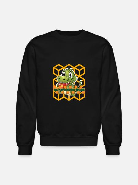Alligator Apple Cute - Unisex Crewneck Sweatshirt - black