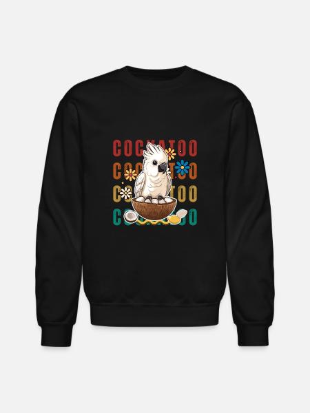 cockatoo and coconut - Unisex Crewneck Sweatshirt - black