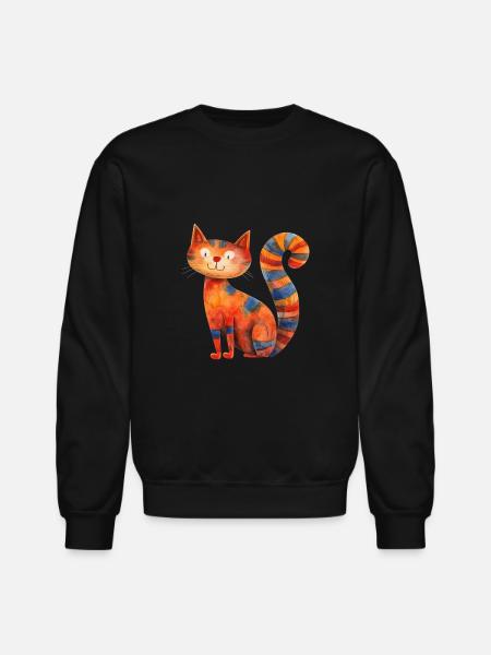 Funny Cat - Unisex Crewneck Sweatshirt - black