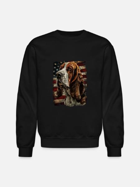 Basset Hound - Unisex Crewneck Sweatshirt - black