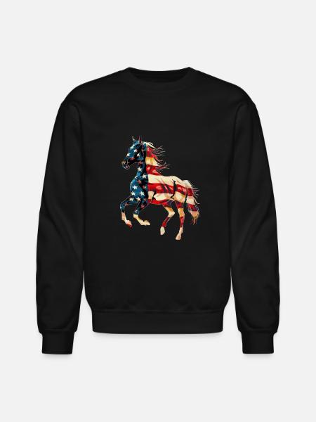 Horse - Unisex Crewneck Sweatshirt - black
