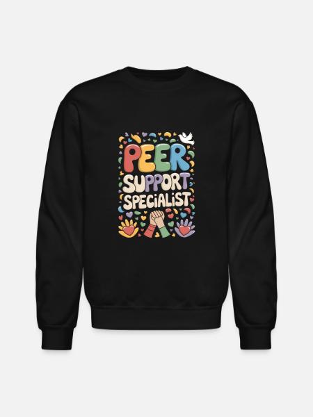 Peer Support - Unisex Crewneck Sweatshirt - black