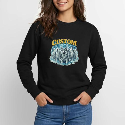 Custom Wolf Pack Howling Moon Vintage Wilderness - Unisex Crewneck Sweatshirt