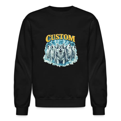 Custom Wolf Pack Howling Moon Vintage Wilderness - Unisex Crewneck Sweatshirt