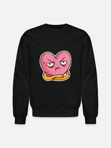 Disgusted Heart - Unisex Crewneck Sweatshirt - black