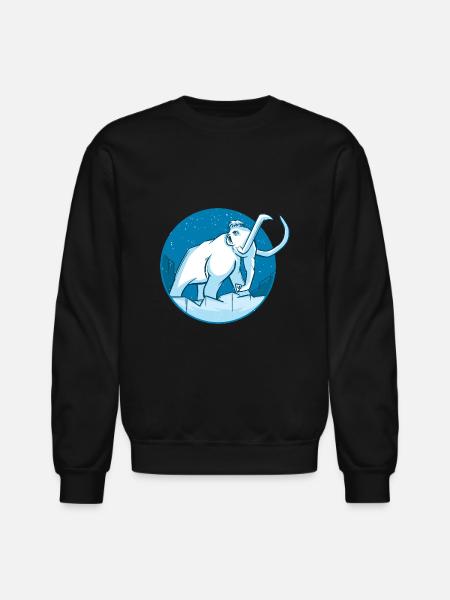 Winter Mammoth Prehistoric Elephant - Unisex Crewneck Sweatshirt - black