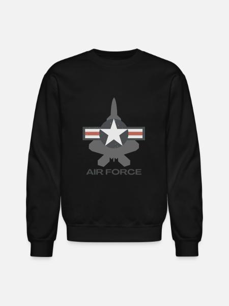 F-22 Raptor Patriotic Roundel - Unisex Crewneck Sweatshirt - black