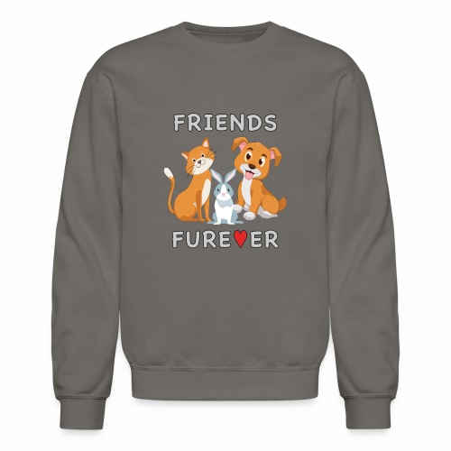 Friends Forever BFF Dog Cat Bunny Rabbit Kids Gift - Unisex Crewneck Sweatshirt