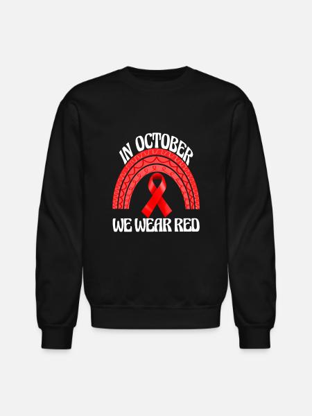 red white (1) - Unisex Crewneck Sweatshirt - black