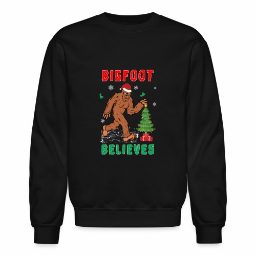 Bigfoot Believes in Christmas Snowy Squatchy Beast - Unisex Crewneck Sweatshirt