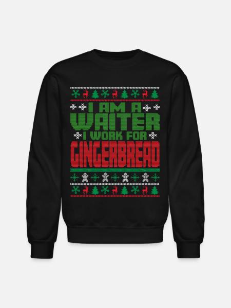 Waiter Christmas Saying - Unisex Crewneck Sweatshirt - black