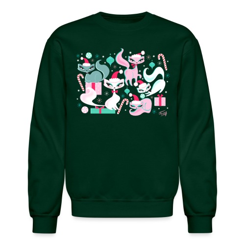 Retro Kitty Christmas - Unisex Crewneck Sweatshirt