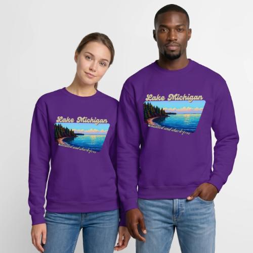 Lake Michigan Unsalted and shark-free - Unisex Crewneck Sweatshirt