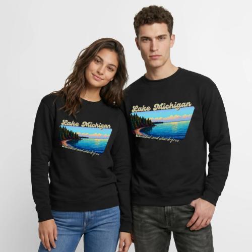 Lake Michigan Unsalted and shark-free - Unisex Crewneck Sweatshirt