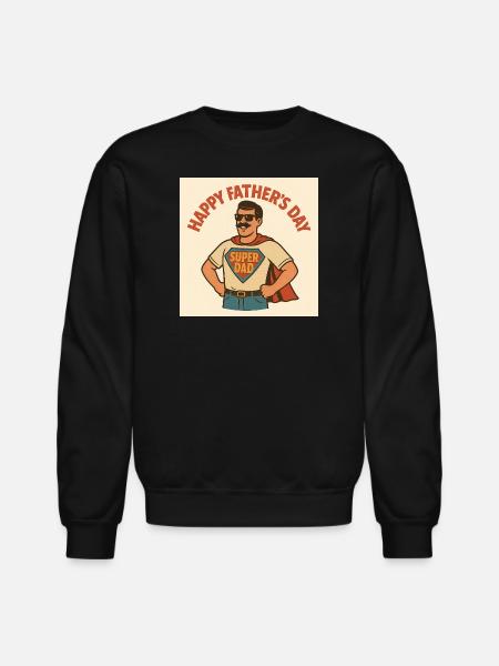 Retro Super Dad Fathers Day Design - Unisex Crewneck Sweatshirt - black
