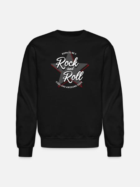 Born to Rock and Roll Star Design - Unisex Crewneck Sweatshirt - black