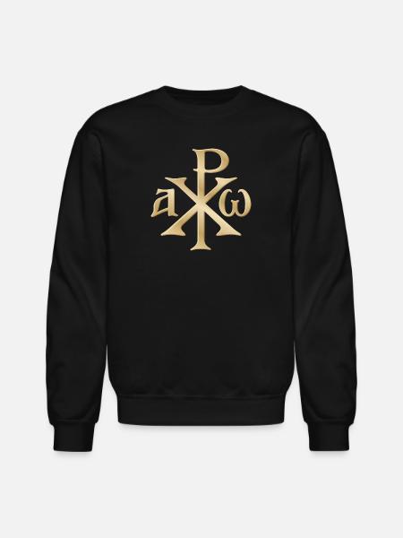 Chi Rho Christogram Gold - Unisex Crewneck Sweatshirt - black