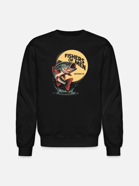 Fisher of Men Emblem - Unisex Crewneck Sweatshirt - black