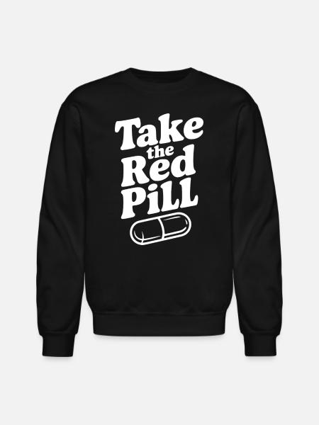 Take the Red Pill - Unisex Crewneck Sweatshirt - black