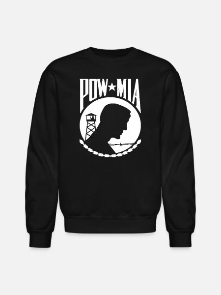 POW MIA Never Forget - Unisex Crewneck Sweatshirt - black