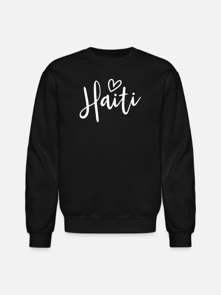Haiti Heart Women's Love Haiti - Unisex Crewneck Sweatshirt - black