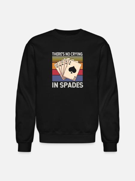 Spades Card Player Card Game - Unisex Crewneck Sweatshirt - black
