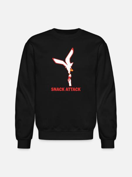 Snack Attack Seagull Ice Cream - Unisex Crewneck Sweatshirt - black