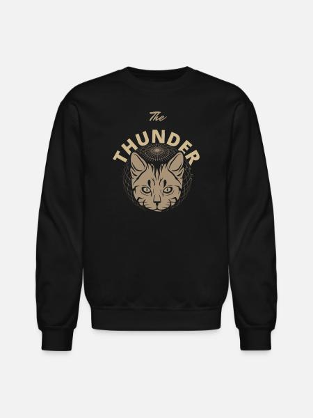 Solar Feline Emblem - Unisex Crewneck Sweatshirt - black