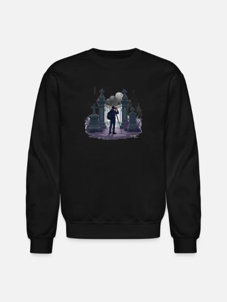 Gothic Cemetery Gate Photographer - Unisex Crewneck Sweatshirt - black