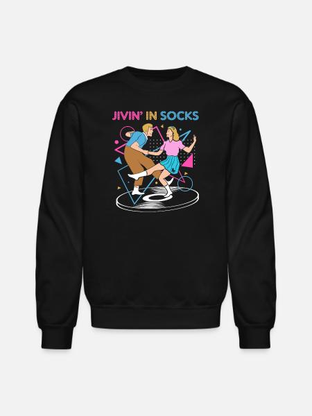 Dance Party 50s Sock Hop - Unisex Crewneck Sweatshirt - black
