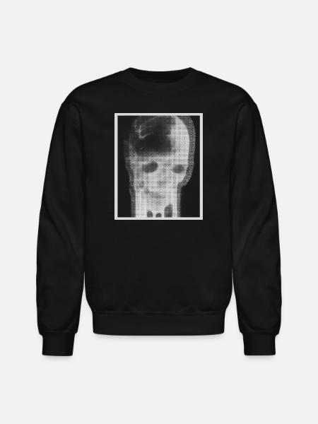 Monochrome Skull Halftone - Unisex Crewneck Sweatshirt - black