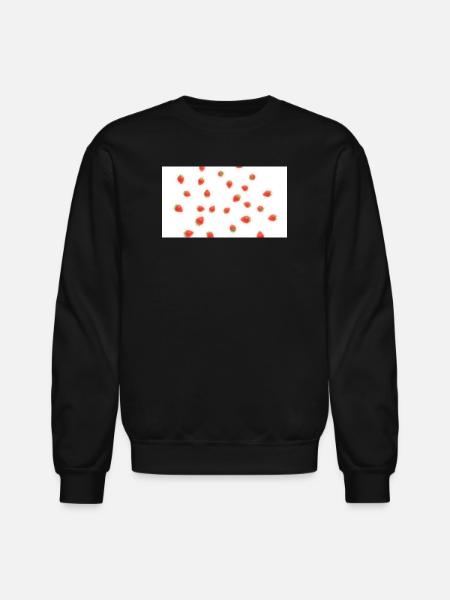 Strawberry Scatter Pattern - Unisex Crewneck Sweatshirt - black