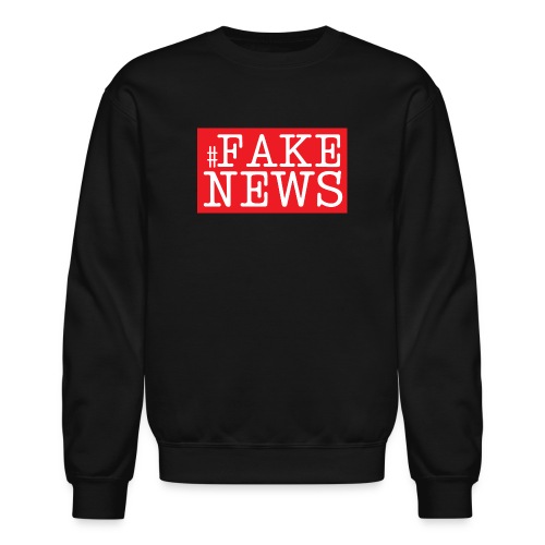FAKE NEWS Red Box Logo - Unisex Crewneck Sweatshirt