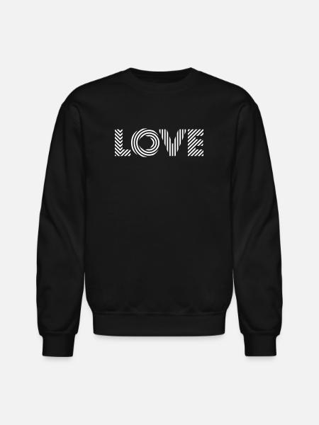Love Square – Romantic Text Art - Unisex Crewneck Sweatshirt - black