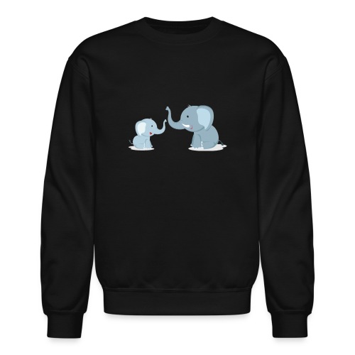 Father and Baby Son Elephant - Unisex Crewneck Sweatshirt