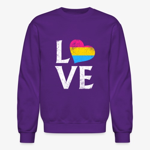 Pansexual Pride Stacked Love - Unisex Crewneck Sweatshirt