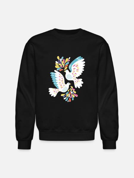 Peace Doves - Unisex Crewneck Sweatshirt - black