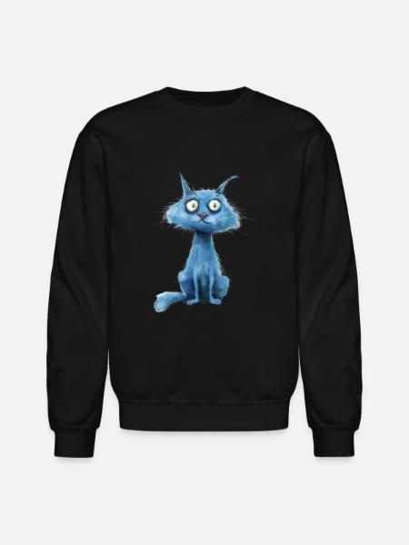 Funny Cat - Unisex Crewneck Sweatshirt - black