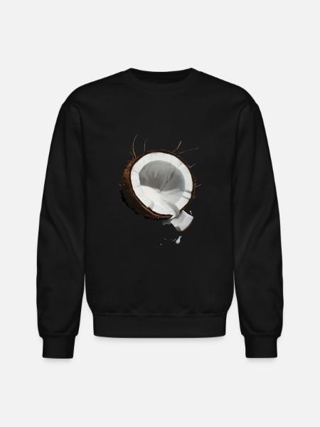 Coconut Realistic - Unisex Crewneck Sweatshirt - black