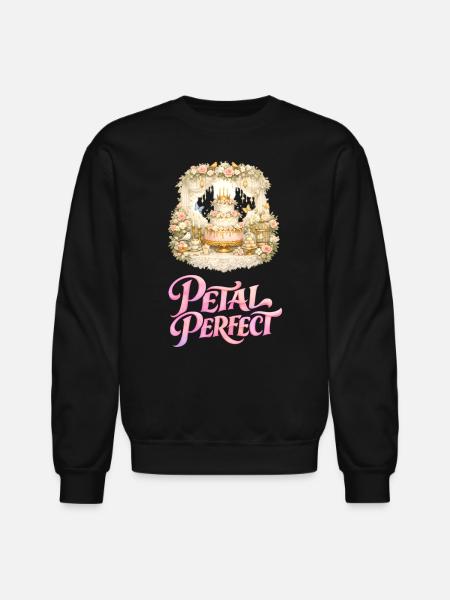Petal Perfect Cake Scene - Unisex Crewneck Sweatshirt - black