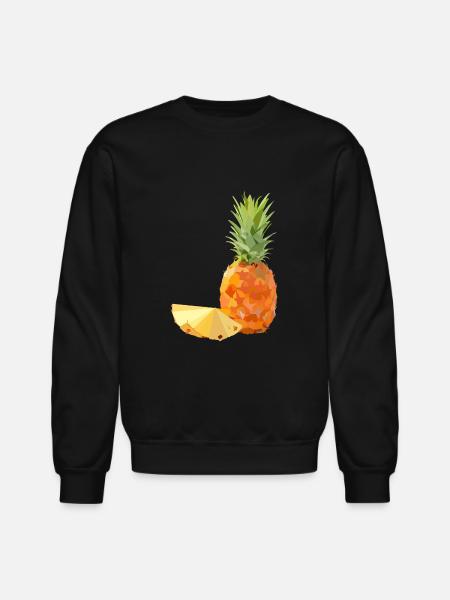lowpoly pineapple fruit - Unisex Crewneck Sweatshirt - black