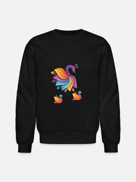 peacock - Unisex Crewneck Sweatshirt - black