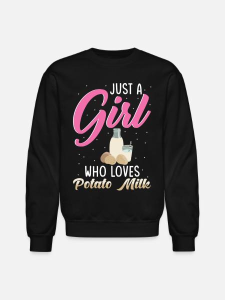 Potato Milk Saying - Unisex Crewneck Sweatshirt - black