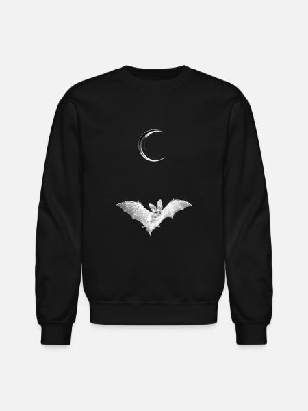 Bat Moon - Unisex Crewneck Sweatshirt - black