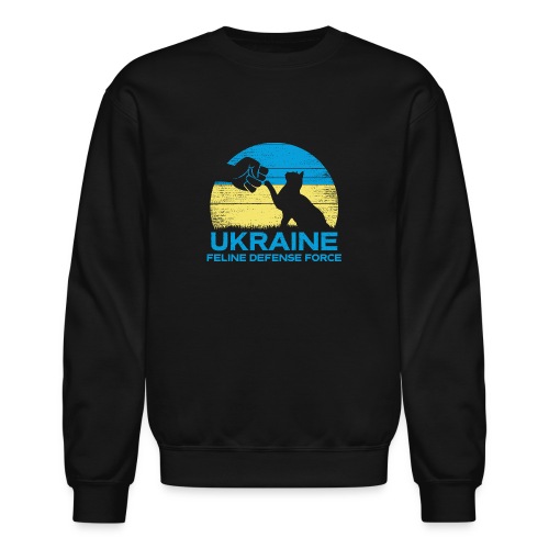 Retro Ukraine Feline Defense Force - Unisex Crewneck Sweatshirt