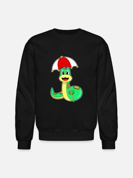 Snake Umbrella - Unisex Crewneck Sweatshirt - black