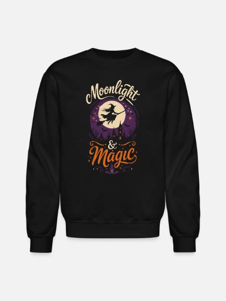 Moonlight & Magic Tshirt - Unisex Crewneck Sweatshirt - black